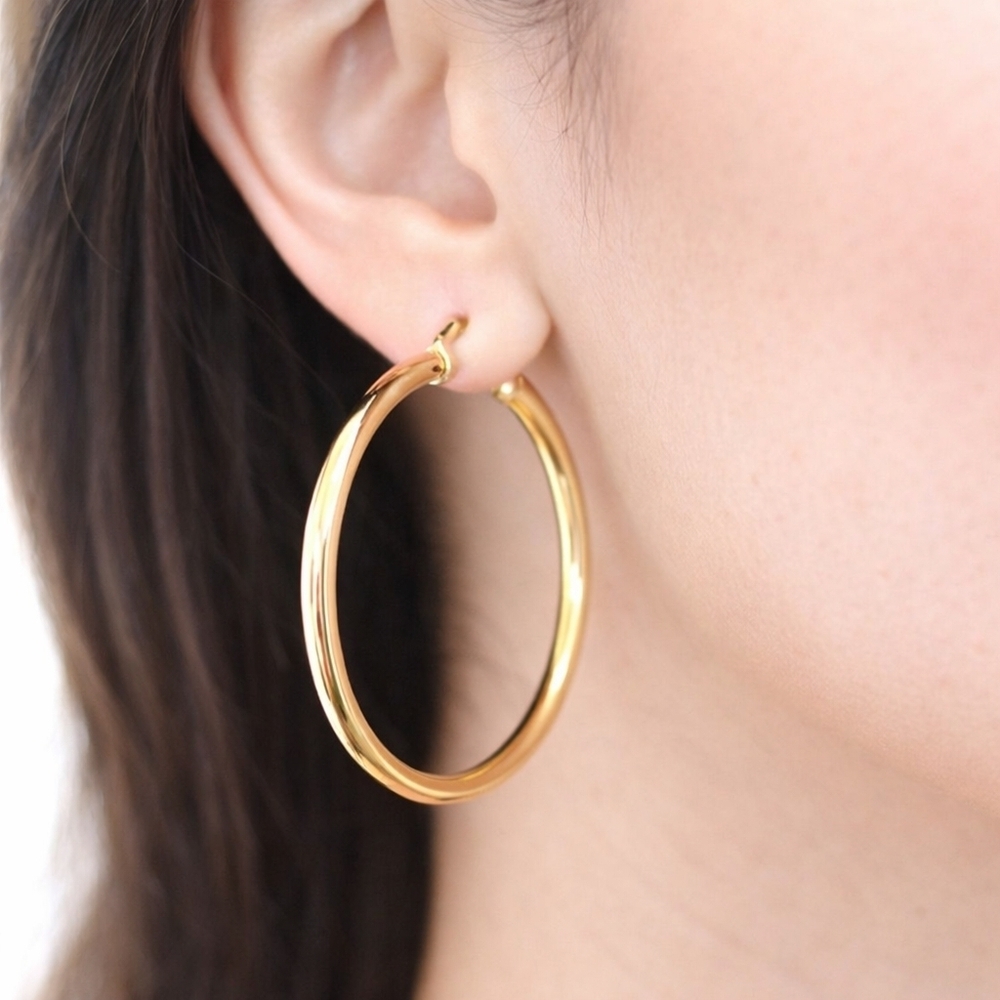 BOLD elements Elegant Gold tone Hoop Earrings - Women's Fashion Jewelry